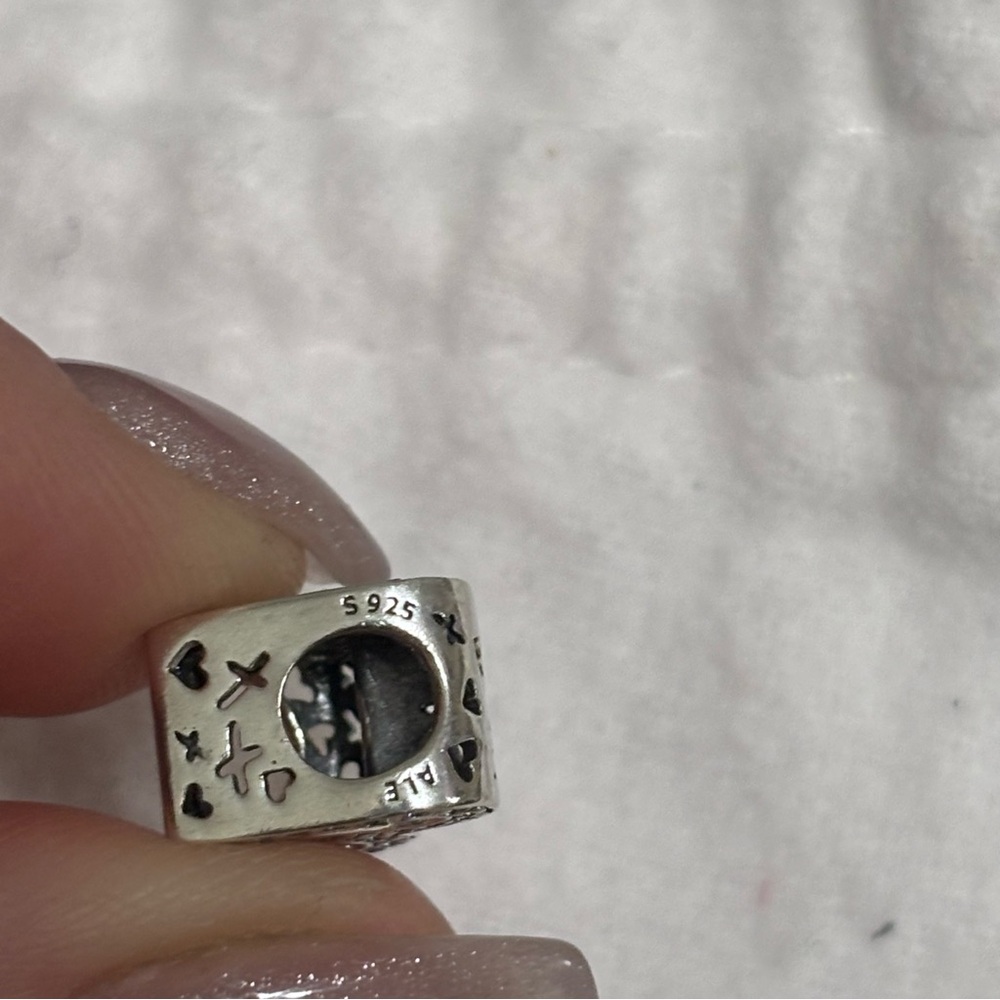 Authentic Pandora Sparkling Freehand Heart Charm - Picture 2 of 6